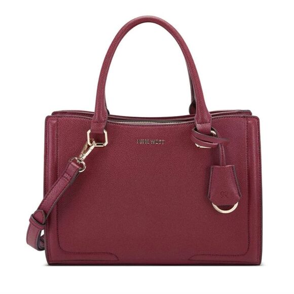 Nine West Shayden Satchel Claret - Picture 1 of 12
